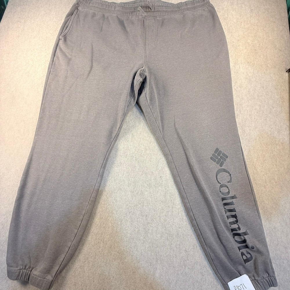 Columbia Mens 3X Gray Fleece Lined Logo Sweatpants Joggers Outdoor Casual